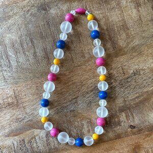 Vintage Summer Frost Colorful Acrylic Necklace by Avon